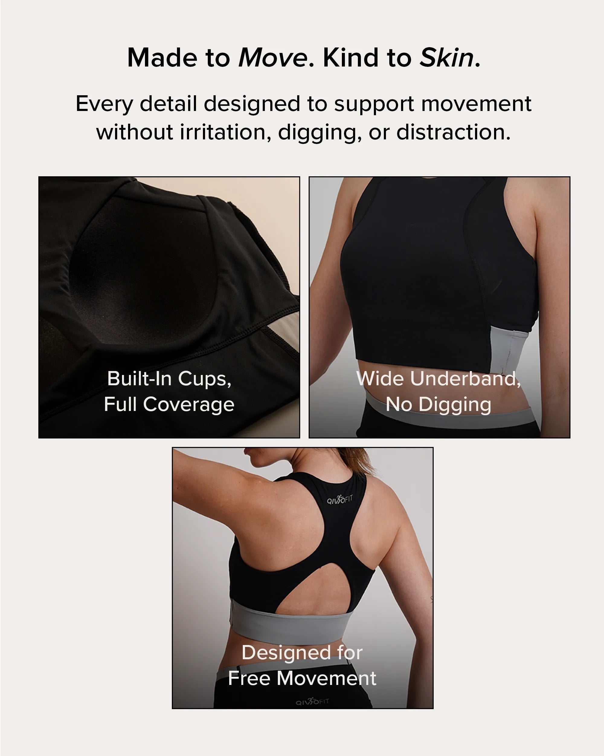 Qurve™ Full Coverage Sports Bra Black