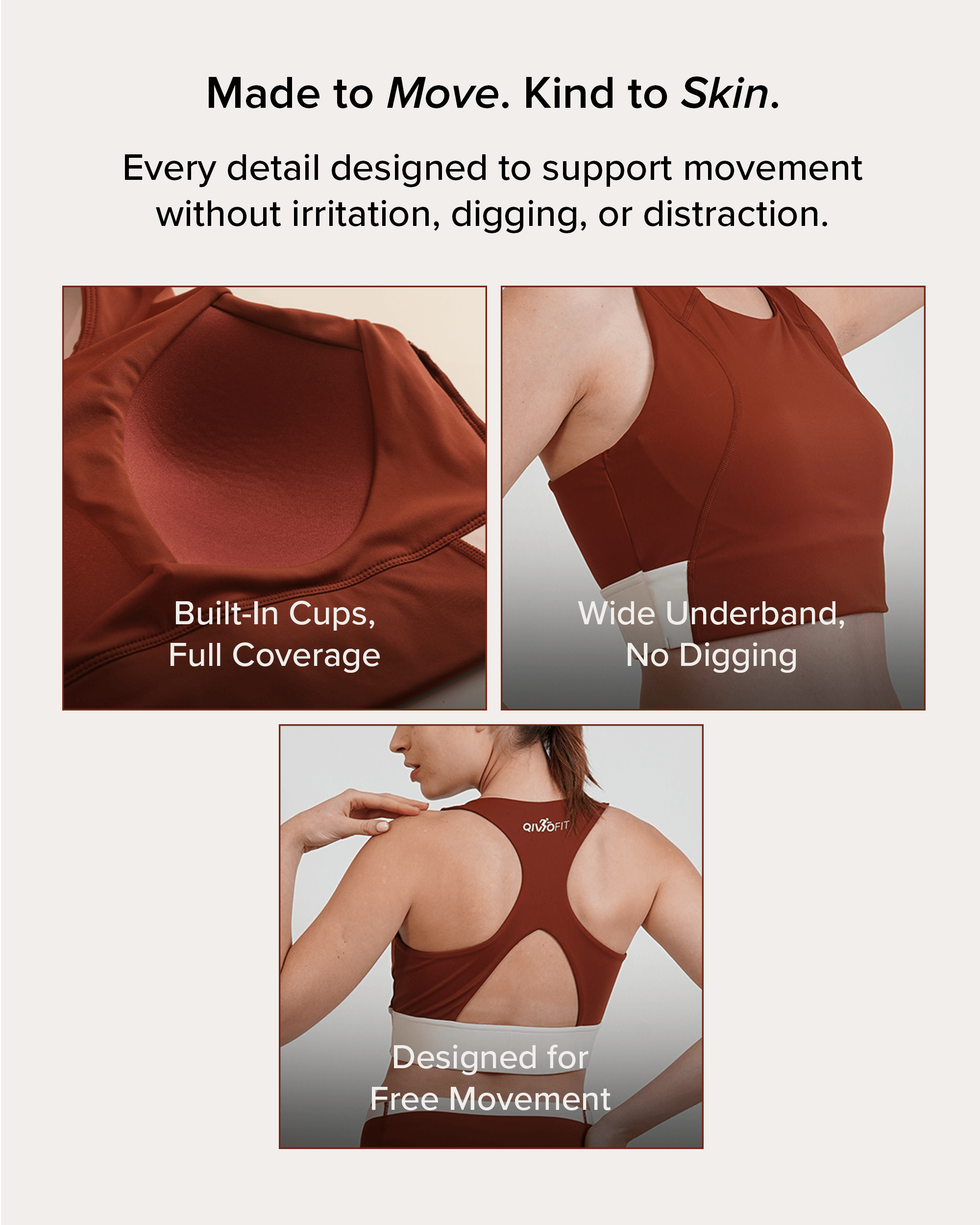 Qurve™ Zen Sports Bra Brown