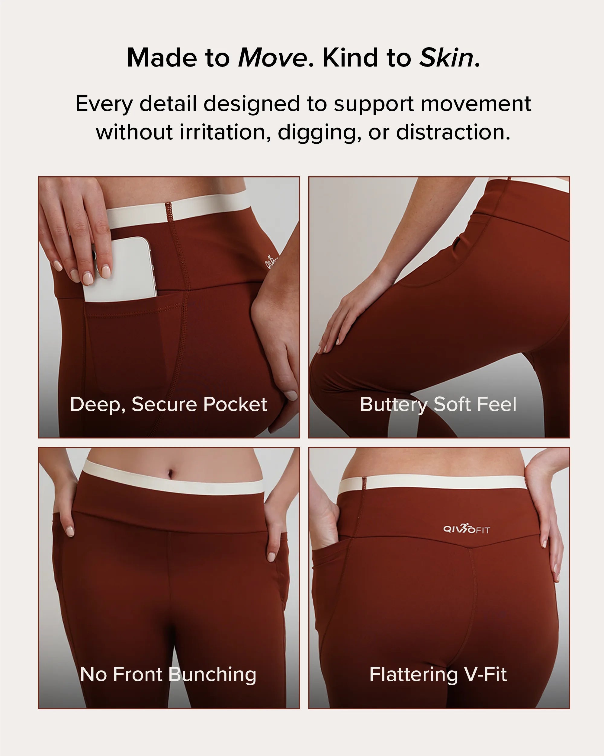 Qurve™ Contour High-Rise Leggings Brown