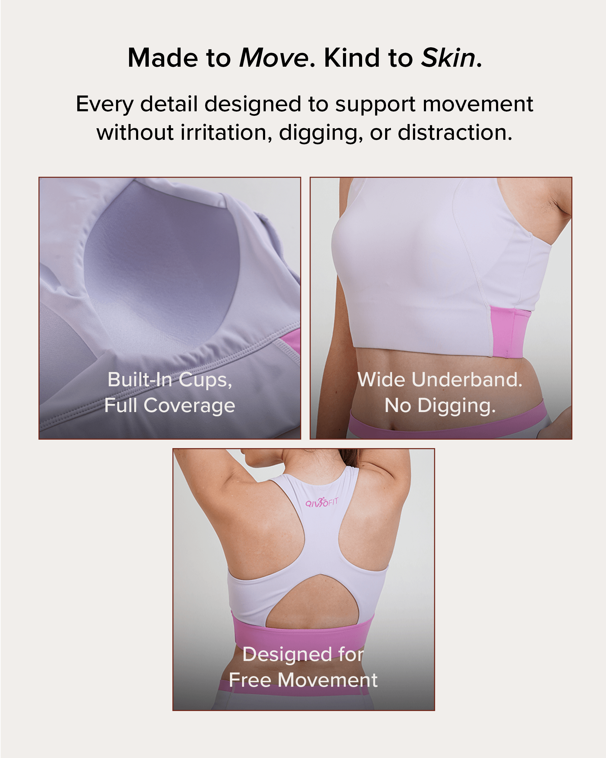 Qurve™ Zen Sports Bra Mauve