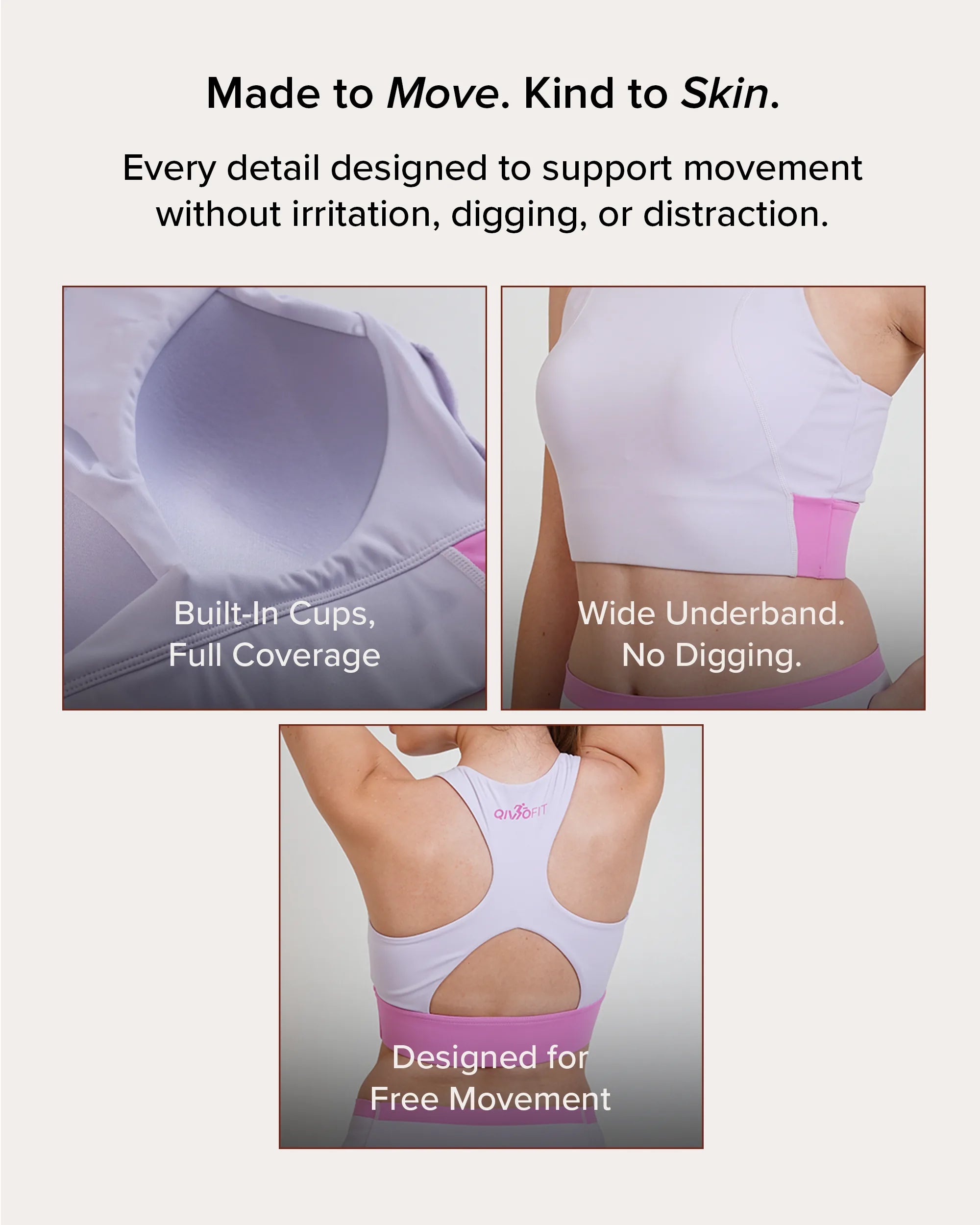 Qurve™ Full Coverage Sports Bra Mauve