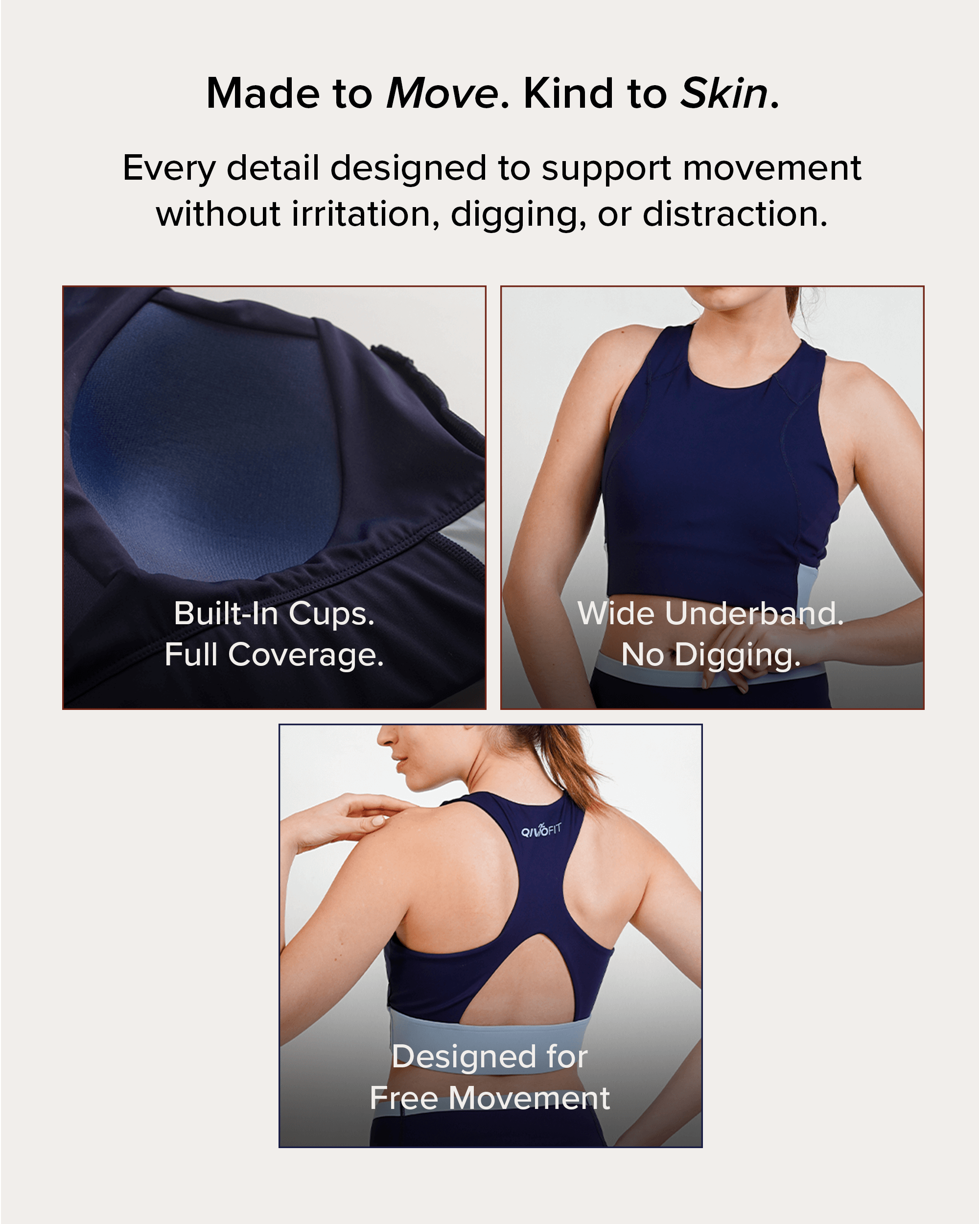 Qurve™ Zen Sports Bra Navy