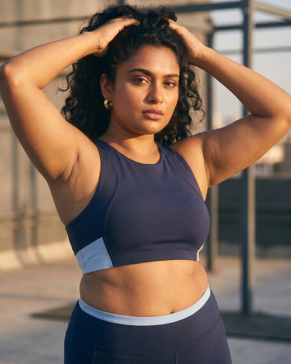 Full Coverage Sports Bra Navy