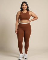 Full Coverage Sports Bra Brown