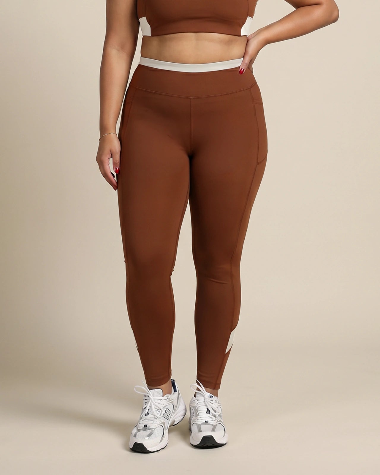 High-Rise Leggings Brown