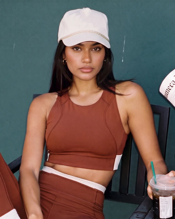 Full Coverage Sports Bra Brown